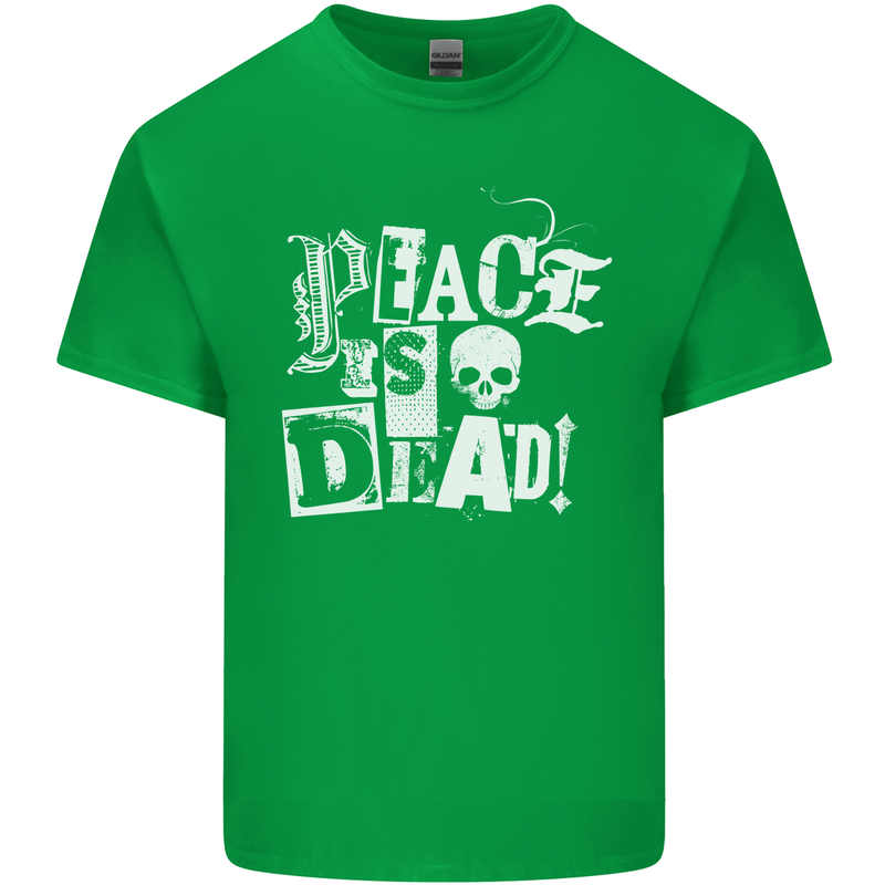 Peace is Dead War Anarchy Anarchist Skull Mens Cotton T-Shirt Tee Top Irish Green