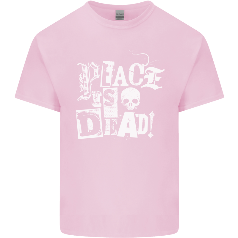 Peace is Dead War Anarchy Anarchist Skull Mens Cotton T-Shirt Tee Top Light Pink
