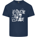 Peace is Dead War Anarchy Anarchist Skull Mens Cotton T-Shirt Tee Top Navy Blue