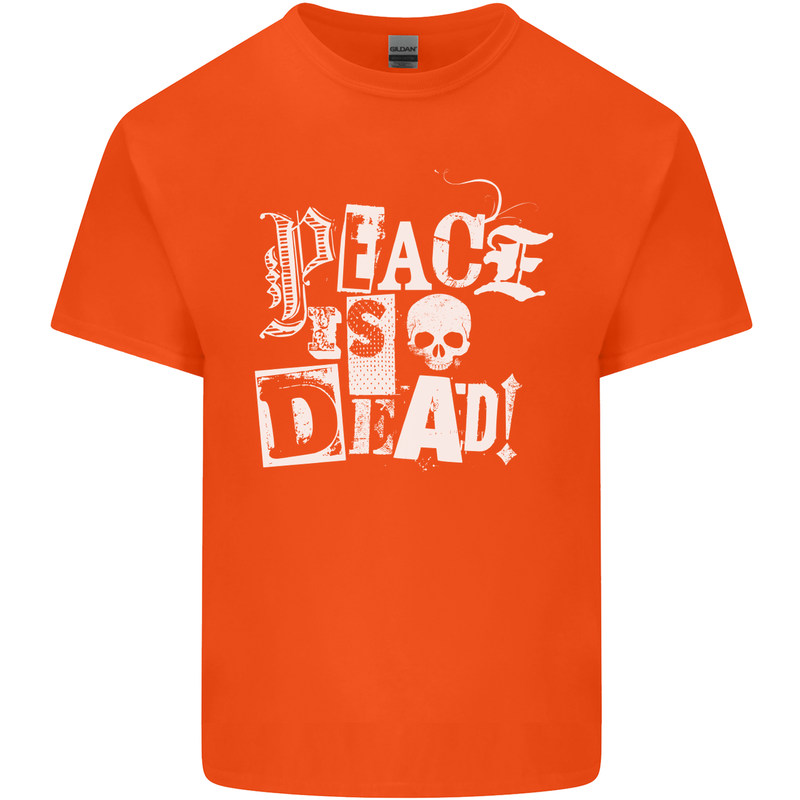Peace is Dead War Anarchy Anarchist Skull Mens Cotton T-Shirt Tee Top Orange