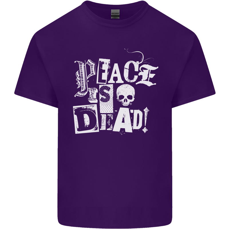 Peace is Dead War Anarchy Anarchist Skull Mens Cotton T-Shirt Tee Top Purple