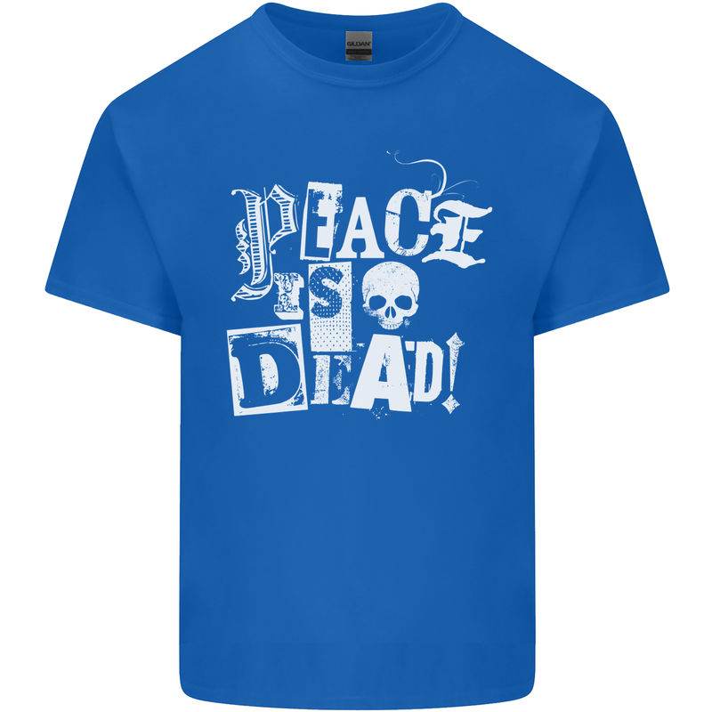 Peace is Dead War Anarchy Anarchist Skull Mens Cotton T-Shirt Tee Top Royal Blue