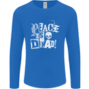 Peace is Dead War Anarchy Anarchist Skull Mens Long Sleeve T-Shirt Royal Blue