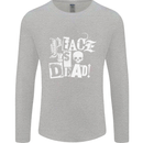 Peace is Dead War Anarchy Anarchist Skull Mens Long Sleeve T-Shirt Sports Grey