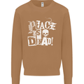 Peace is Dead War Anarchy Anarchist Skull Mens Sweatshirt Jumper Caramel Latte