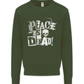 Peace is Dead War Anarchy Anarchist Skull Mens Sweatshirt Jumper Forest Green