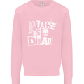 Peace is Dead War Anarchy Anarchist Skull Mens Sweatshirt Jumper Light Pink
