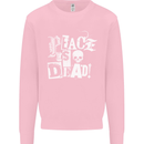 Peace is Dead War Anarchy Anarchist Skull Mens Sweatshirt Jumper Light Pink