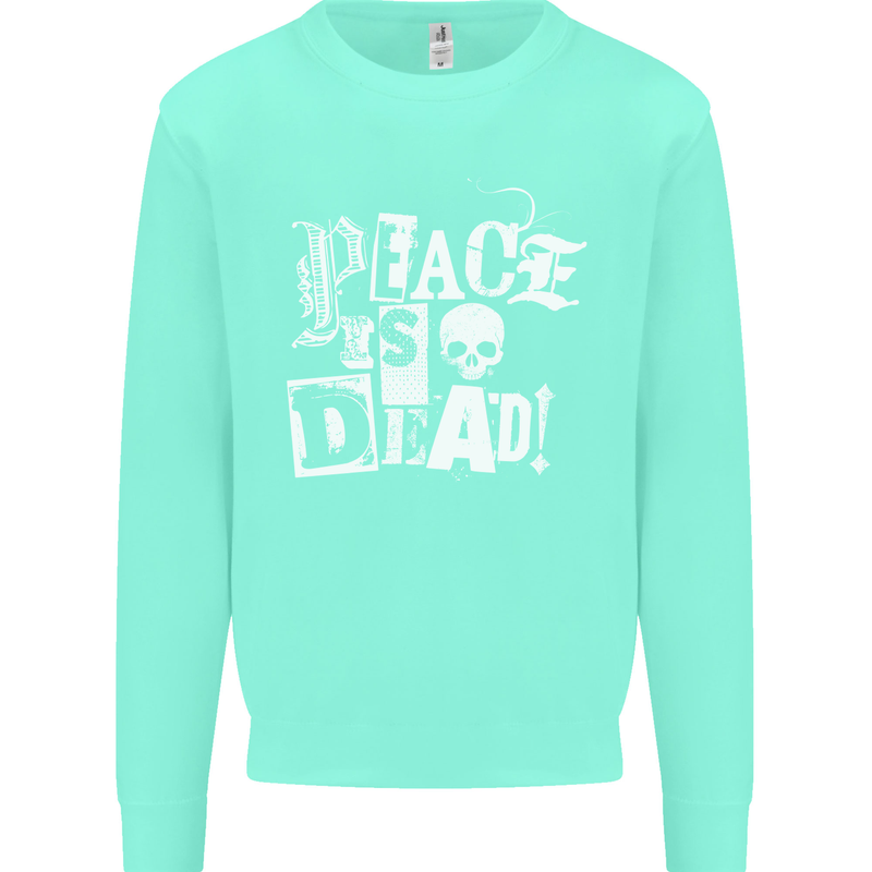 Peace is Dead War Anarchy Anarchist Skull Mens Sweatshirt Jumper Peppermint