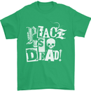 Peace is Dead War Anarchy Anarchist Skull Mens T-Shirt Cotton Gildan Irish Green