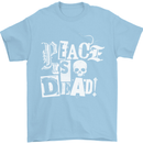 Peace is Dead War Anarchy Anarchist Skull Mens T-Shirt Cotton Gildan Light Blue