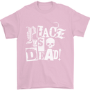 Peace is Dead War Anarchy Anarchist Skull Mens T-Shirt Cotton Gildan Light Pink