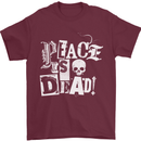 Peace is Dead War Anarchy Anarchist Skull Mens T-Shirt Cotton Gildan Maroon