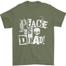 Peace is Dead War Anarchy Anarchist Skull Mens T-Shirt Cotton Gildan Military Green