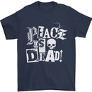 Peace is Dead War Anarchy Anarchist Skull Mens T-Shirt Cotton Gildan Navy Blue