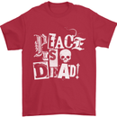 Peace is Dead War Anarchy Anarchist Skull Mens T-Shirt Cotton Gildan Red