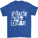 Peace is Dead War Anarchy Anarchist Skull Mens T-Shirt Cotton Gildan Royal Blue