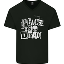 Peace is Dead War Anarchy Anarchist Skull Mens V-Neck Cotton T-Shirt Black