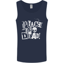 Peace is Dead War Anarchy Anarchist Skull Mens Vest Tank Top Navy Blue