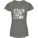 Peace is Dead War Anarchy Anarchist Skull Womens Petite Cut T-Shirt Charcoal
