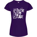 Peace is Dead War Anarchy Anarchist Skull Womens Petite Cut T-Shirt Purple