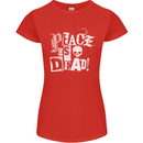 Peace is Dead War Anarchy Anarchist Skull Womens Petite Cut T-Shirt Red