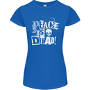 Peace is Dead War Anarchy Anarchist Skull Womens Petite Cut T-Shirt Royal Blue