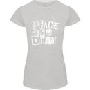 Peace is Dead War Anarchy Anarchist Skull Womens Petite Cut T-Shirt Sports Grey