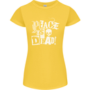 Peace is Dead War Anarchy Anarchist Skull Womens Petite Cut T-Shirt Yellow