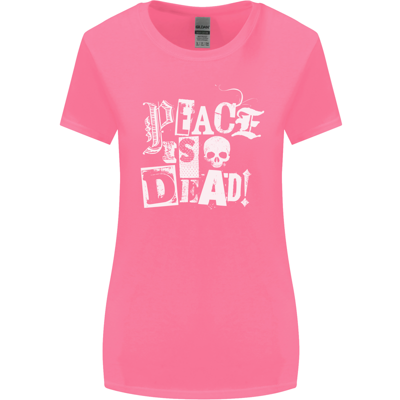 Peace is Dead War Anarchy Anarchist Skull Womens Wider Cut T-Shirt Azalea