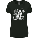 Peace is Dead War Anarchy Anarchist Skull Womens Wider Cut T-Shirt Black