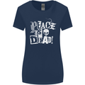 Peace is Dead War Anarchy Anarchist Skull Womens Wider Cut T-Shirt Navy Blue
