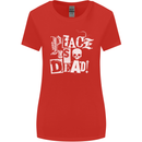 Peace is Dead War Anarchy Anarchist Skull Womens Wider Cut T-Shirt Red