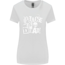 Peace is Dead War Anarchy Anarchist Skull Womens Wider Cut T-Shirt White