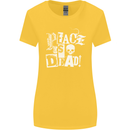 Peace is Dead War Anarchy Anarchist Skull Womens Wider Cut T-Shirt Yellow