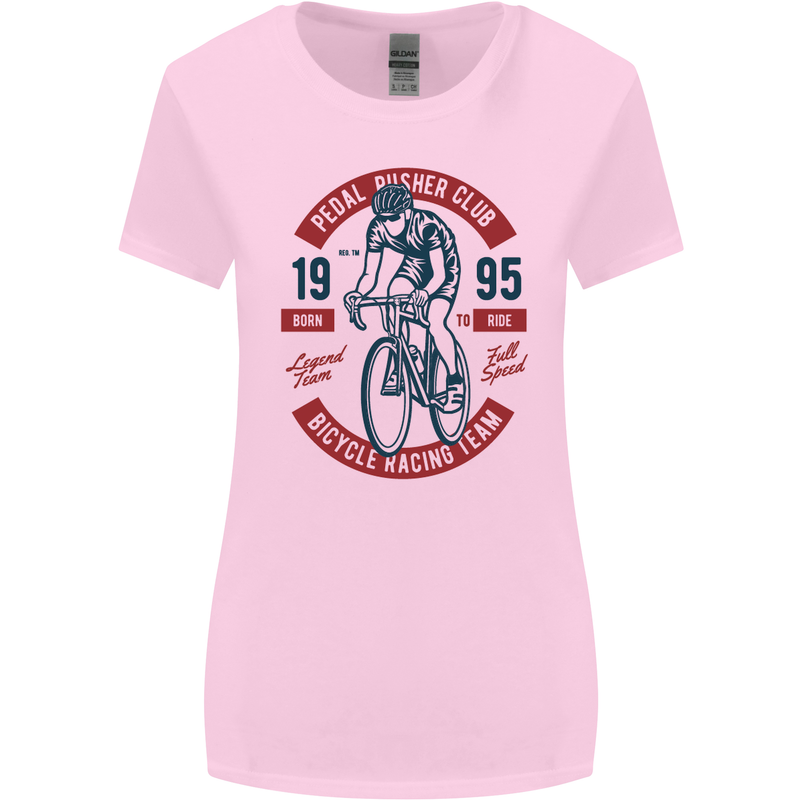 Pedal Pusher Club Cycling Cyclist Funny Womens Wider Cut T-Shirt Light Pink