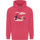 Peeing Dog in the Mountains Funny Childrens Kids Hoodie Heliconia