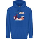 Peeing Dog in the Mountains Funny Childrens Kids Hoodie Royal Blue