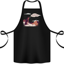 Peeing Dog in the Mountains Funny Cotton Apron 100% Organic Black