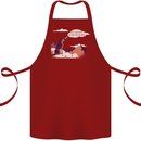 Peeing Dog in the Mountains Funny Cotton Apron 100% Organic Maroon