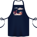 Peeing Dog in the Mountains Funny Cotton Apron 100% Organic Navy Blue