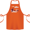 Peeing Dog in the Mountains Funny Cotton Apron 100% Organic Orange