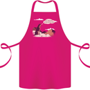 Peeing Dog in the Mountains Funny Cotton Apron 100% Organic Pink