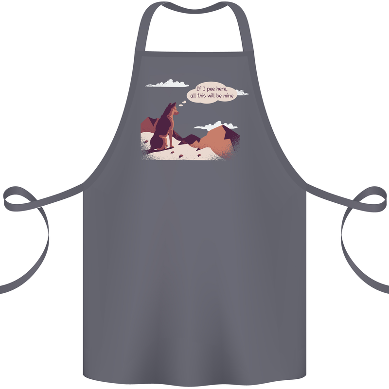 Peeing Dog in the Mountains Funny Cotton Apron 100% Organic Steel