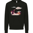 Peeing Dog in the Mountains Funny Kids Sweatshirt Jumper Black