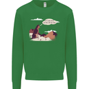 Peeing Dog in the Mountains Funny Kids Sweatshirt Jumper Irish Green