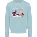 Peeing Dog in the Mountains Funny Kids Sweatshirt Jumper Light Blue