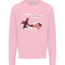 Peeing Dog in the Mountains Funny Kids Sweatshirt Jumper Light Pink