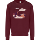 Peeing Dog in the Mountains Funny Kids Sweatshirt Jumper Maroon