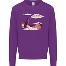 Peeing Dog in the Mountains Funny Kids Sweatshirt Jumper Purple
